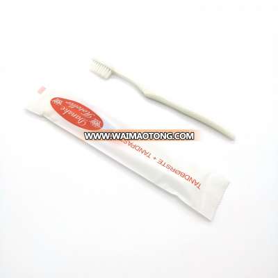 Plastic individual packed hygiene hotel disposable toothbrush